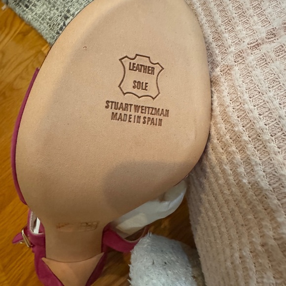 NEW Stuart Weitzman French Cuff Sandals in Geranium Suede - Size 9.5 - Picture 8 of 9